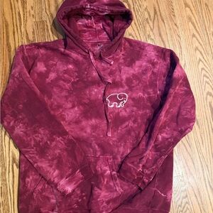 Ivory Ella Burgundy Hoodie with Elephant Logo